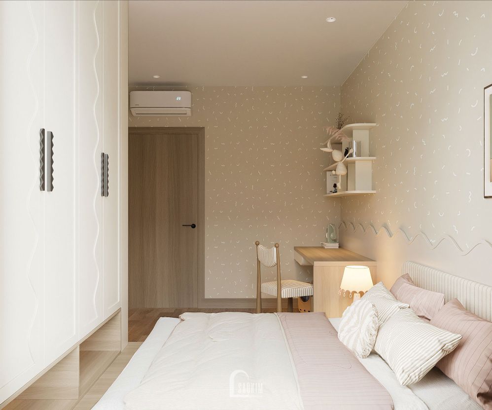 Thiết kế căn hộ không gian phòng ngủ phụ mang phong cách hiện đại tại dự án The Beverly
